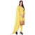 Sharda Creation Yellow Chanderi Embroidered Unstitched Dress