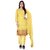 Sharda Creation Yellow Chanderi Embroidered Unstitched Dress