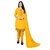 Sharda Creation Yellow Chanderi Embroidered Unstitched Dress
