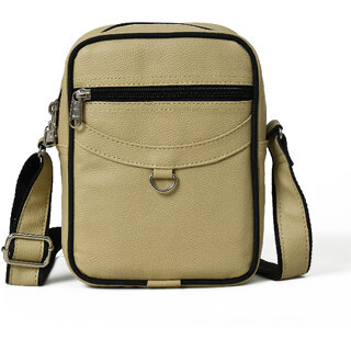 MATRICE messenger bag with cream faux vegan leather(NE-S-0799-Cream)