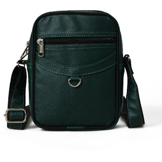 MATRICE messenger bag with green faux vegan leather(NE-S-0799-Green)