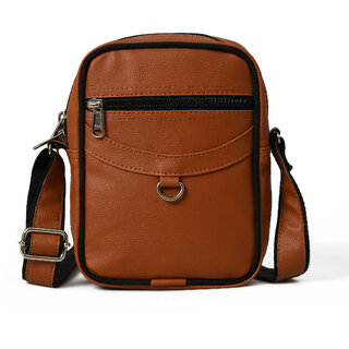 MATRICE messenger bag with tan faux vegan leather(NE-S-0799-Tan)