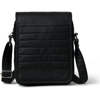 MATRICE messenger bag with black faux vegan leather(NE-S-0806-Black)