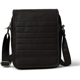 MATRICE messenger bag with brown faux vegan leather(NE-S-0806-Brown)