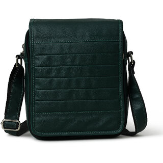 MATRICE messenger bag with green faux vegan leather(NE-S-0806-Green)