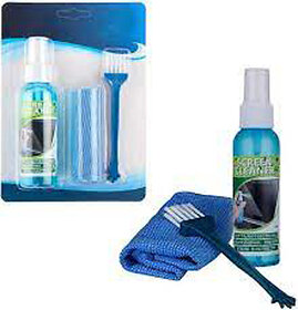 RMC 3 in 1 Screen Cleaning Kit with Brush and Micro Cloth for PC, laptops, LCD led mobiles and TV (100ML)