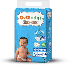 OYO BABY Diaper Premium Pants, Small size baby diapers Pants, Anti Rash diapers, 12 Hours Protection (Pack of 1, Small)