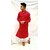 TAVAN Men Bandhani Pure Cotton Straight Kurta (Red)