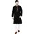 TAVAN Men Embroidered Cotton Blend Straight Kurta (Black)