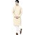 TAVAN Men Solid Khadi Cotton Straight Kurta (Beige)