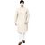 TAVAN Men Solid Khadi Cotton Straight Kurta (White)