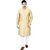 TAVAN Men Self Design Cotton Silk Straight Kurta (Beige)
