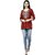 TAVAN Women Embroidered Viscose Rayon Straight Kurta (Red)