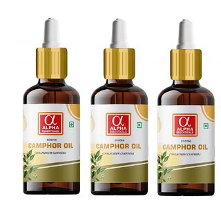 Alpha Essenticals Camphor Essential Oil, 100 Pure Aroma, Therapeutic Grade, Pack of 3, 15ml Each