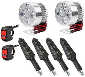 Fog Light 4 LED 2 PCS + 2 ON/Off Switch + 4 PCS DUK Indicator Light
