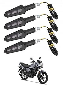 Pack of 4 Indicator for hero passion pro 12V Amber LED Flexible Non Breakable Motorcycle Bike Turn Signal Indicators Light Turning Lamps Set for universal bikes