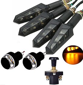 Bike Led Light Combo 2 Handle Lights + 4 DUK Indicators Lights With Push Button