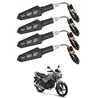 Pack of 4 Indicator for hero passion pro 12V Amber LED Flexible Non Breakable Motorcycle Bike Turn Signal Indicators Light Turning Lamps Set for universal bikes