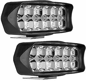 12 Led Light Square Shape av Back Up Lamp, Headlight, License Plate Light, Fog Lamp Car, Motorbike, Van, Truck LED (11 V, 24 W) Universal For Bike, Universal For Car, Pack of 2