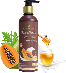 Earthgenix Papaya Radiance Body Lotion With Vitamin E 400+100ml (25 Free), For Even Toned  Radiant Skin