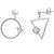 Silver Shine 92.5 Sterling Triangle And Circle Silver Earring for Women & Girls Silver Drops & Danglers