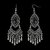 SILVER SHINE Dazzling Chandelier with Black Stud Alloy Drops & Danglers
