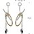 Silver Shine Dual Shade Designer Partywear Earring Jewellery Alloy Drops & Danglers
