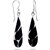 Silver Shine 92.5 Streling Silver Black Oval Shape Silver Earring For Women & Girls Silver Drops & Danglers
