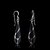 Silver Shine 92.5 Streling Silver Black Oval Shape Silver Earring For Women & Girls Silver Drops & Danglers