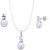 SILVER SHINE Sterling Silver Jewel Set  (Silver, White)