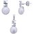 SILVER SHINE Sterling Silver Jewel Set  (Silver, White)