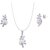 SILVER SHINE Sterling Silver Jewel Set  (Silver, White)