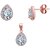SILVER SHINE Sterling Silver Jewel Set  (White)