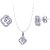 SILVER SHINE Sterling Silver Jewel Set  (White)