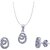 SILVER SHINE Sterling Silver Jewel Set  (Silver, White)