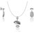 SILVER SHINE DOUBLE ECLIPES SILVER PENDENT SET Silver Pendant