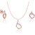 SILVER SHINE ROSE GOLD COCONUT DIAMOND PENDENT SET Silver Pendant