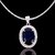 SILVER SHINE sterling silver royal blue diamond pendant silver shine fashion jewellery Sterling Silver Pendant
