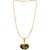 Silver Shine Gold Plated Party Wear Designe Necklace Shiv Trishul Pendant Chain Jewellery For Man And Boy Gold-plated Alloy