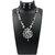 Oxidize Long Pendant with Stone and Earrings For Women - VENK1OX500004