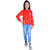 Kid Kupboard Sweatshirt For Girl's (7-8 Years, Red, Winter Wear)