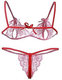 29K Red Net Solid Babydoll Nightwear (ME-77Red)