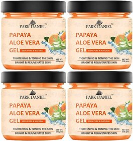 PARK DANIEL Papaya Aloe Vera Gel For Skin Spot Removal Pack of 4 of 100 gms (400 g)