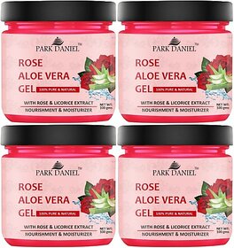 PARK DANIEL Rose Aloe Vera Extract Gel For Skin Spot Removal Pack of 4 of 100 gms (400 g)