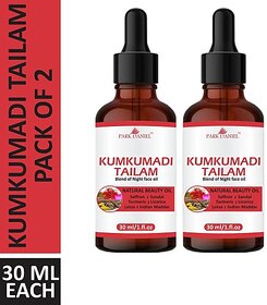 PARK DANIEL Kumkumadi Face Oil- For Skin Lightening & Anti Aging Combo pack of 2 bottles of 30 ml(60 ml) (60 ml)