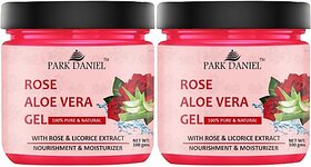 PARK DANIEL Rose Aloe Vera Extract Gel For Skin Spot Removal Pack of 2 of 100 gms (200 g)