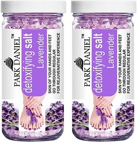 PARK DANIEL Premium Lavender Bath Salt- For Soothing & Relaxation -Pedicure & Manicure Salt Combo Pack Of 2 Jars of 200 gms(400 gms) (400 g)