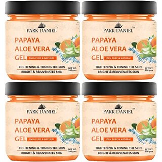 PARK DANIEL Papaya Aloe Vera Gel For Skin Spot Removal Pack of 4 of 100 gms (400 g)
