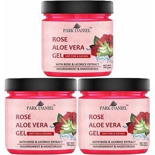 PARK DANIEL Rose Aloe Vera Extract Gel For Skin Spot Removal Pack of 3 of 100 gms (300 g)