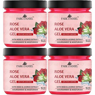 PARK DANIEL Rose Aloe Vera Extract Gel For Skin Spot Removal Pack of 4 of 100 gms (400 g)